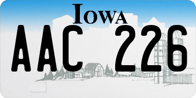 IA license plate AAC226