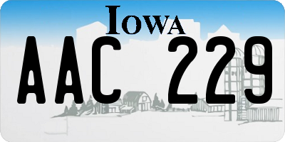 IA license plate AAC229