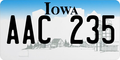 IA license plate AAC235