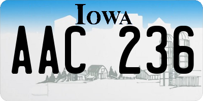 IA license plate AAC236