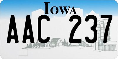 IA license plate AAC237
