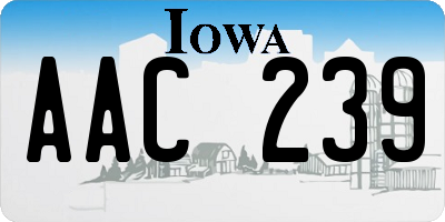 IA license plate AAC239