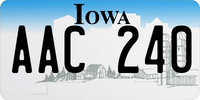 IA license plate AAC240