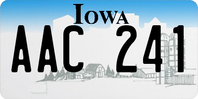 IA license plate AAC241