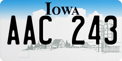 IA license plate AAC243