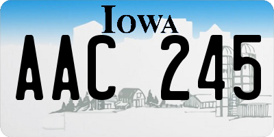 IA license plate AAC245