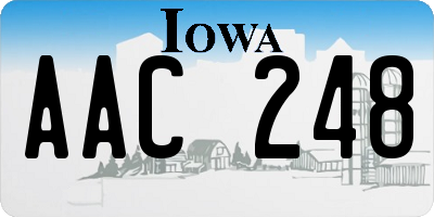 IA license plate AAC248