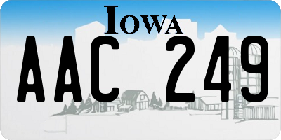 IA license plate AAC249
