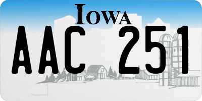 IA license plate AAC251