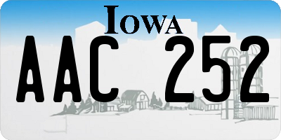 IA license plate AAC252