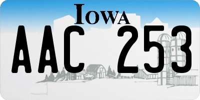 IA license plate AAC253