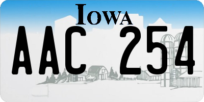 IA license plate AAC254