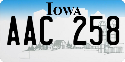 IA license plate AAC258