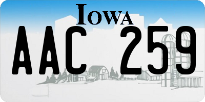 IA license plate AAC259