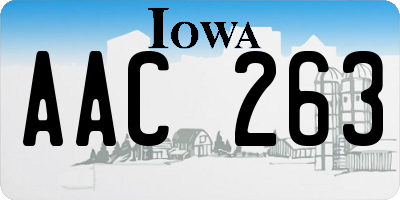 IA license plate AAC263
