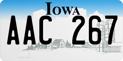 IA license plate AAC267