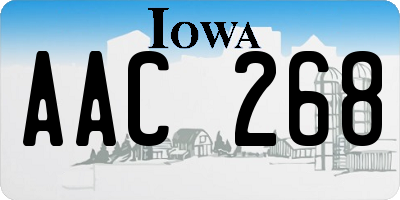 IA license plate AAC268