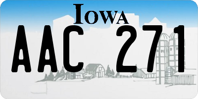 IA license plate AAC271