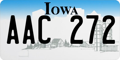 IA license plate AAC272