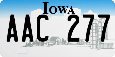 IA license plate AAC277