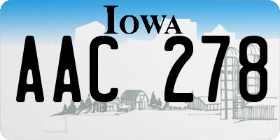 IA license plate AAC278