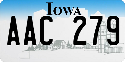 IA license plate AAC279