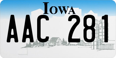 IA license plate AAC281