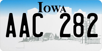 IA license plate AAC282