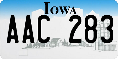 IA license plate AAC283