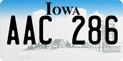 IA license plate AAC286