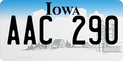 IA license plate AAC290