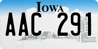 IA license plate AAC291