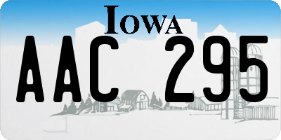 IA license plate AAC295