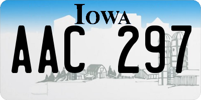 IA license plate AAC297