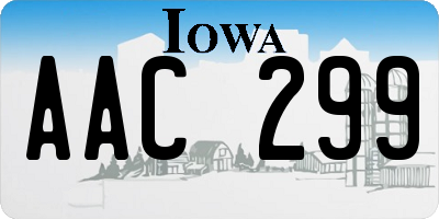 IA license plate AAC299