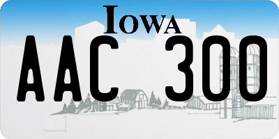 IA license plate AAC300