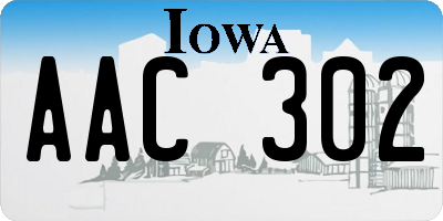 IA license plate AAC302