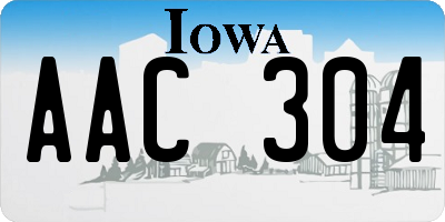 IA license plate AAC304