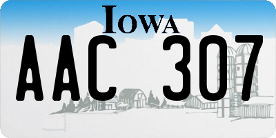 IA license plate AAC307