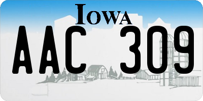 IA license plate AAC309