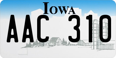 IA license plate AAC310