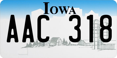 IA license plate AAC318