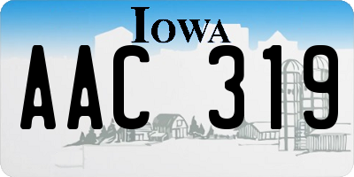 IA license plate AAC319