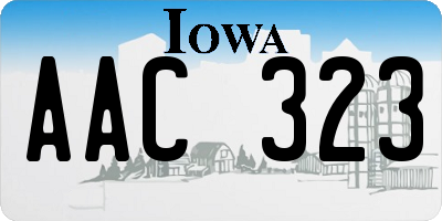 IA license plate AAC323