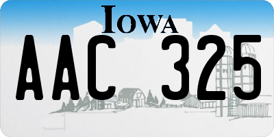IA license plate AAC325