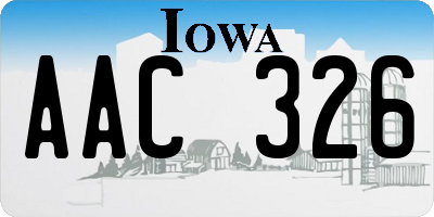 IA license plate AAC326