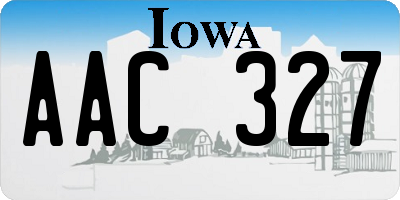 IA license plate AAC327