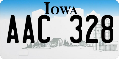 IA license plate AAC328