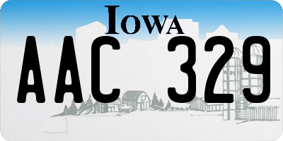 IA license plate AAC329