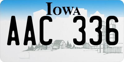 IA license plate AAC336